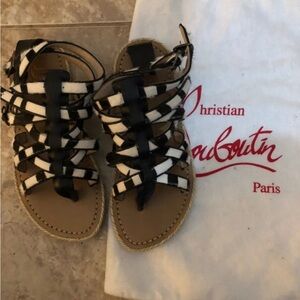 Christian Louboutin Red Sole Black and White Shoes